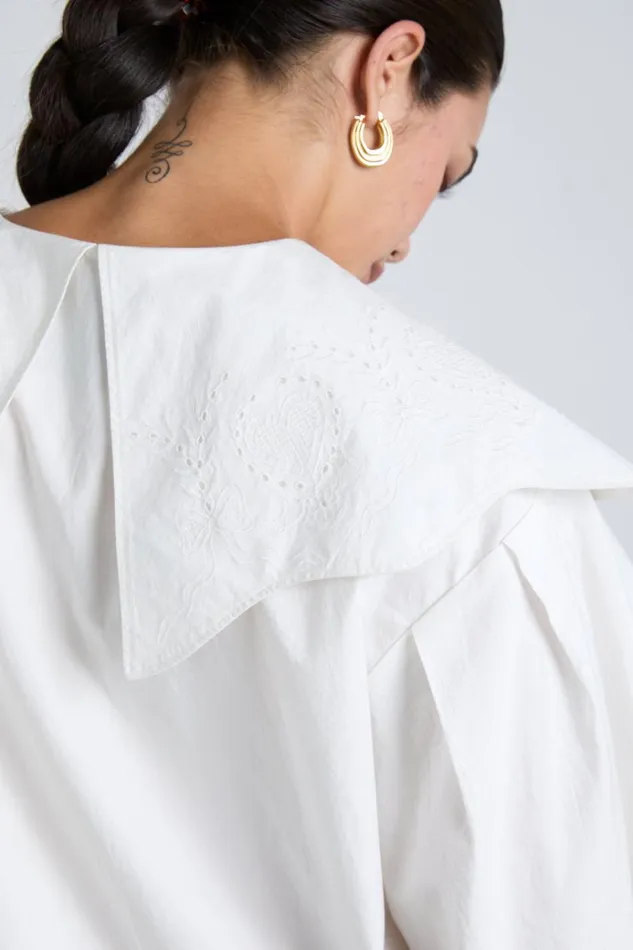 Women Occasion Wear Damson Madder Romeo Embroidered Blouse 8211 White