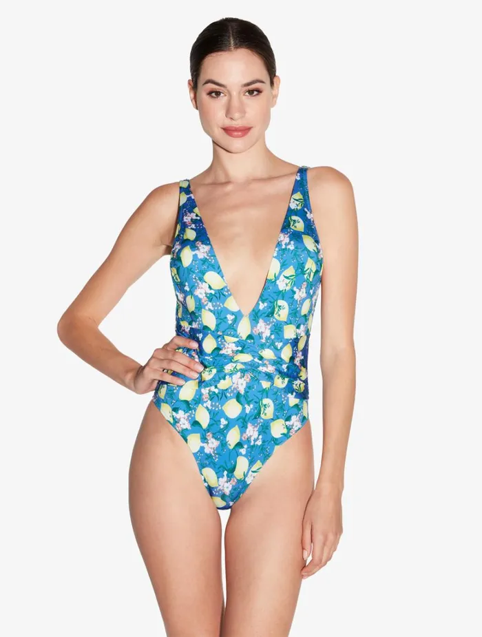Women OnePiece Bathing Suits La Perla Blue Printed Swimsuit