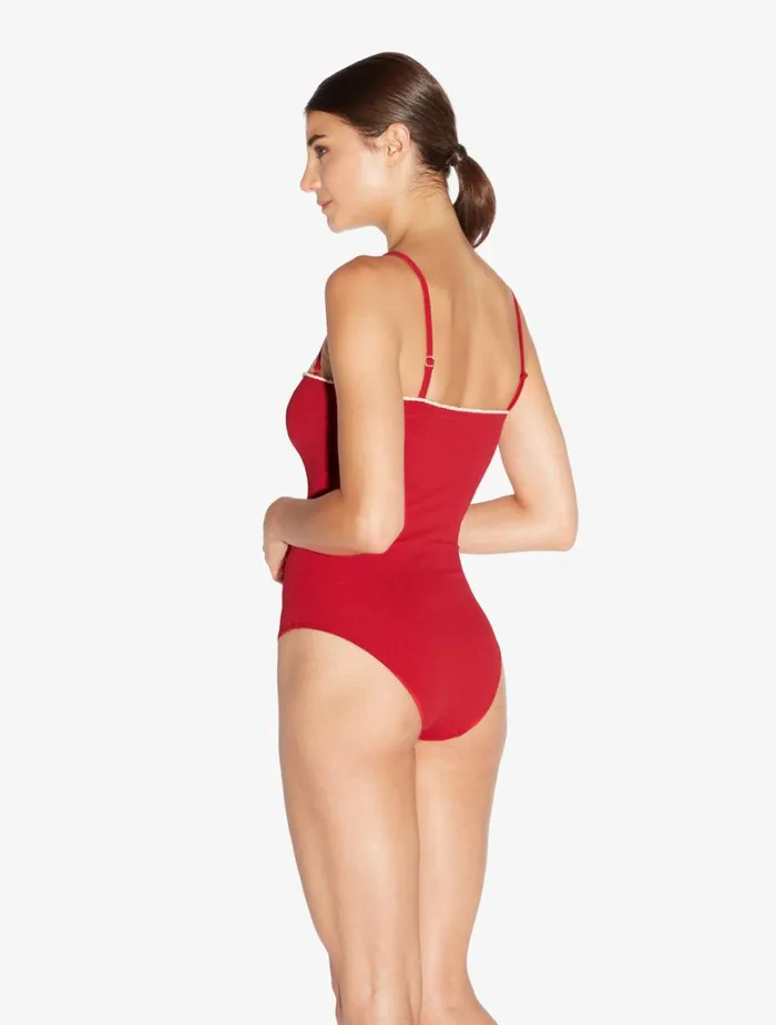 Women OnePiece Bathing Suits La Perla Monogram Underwired Swimsuit In Red