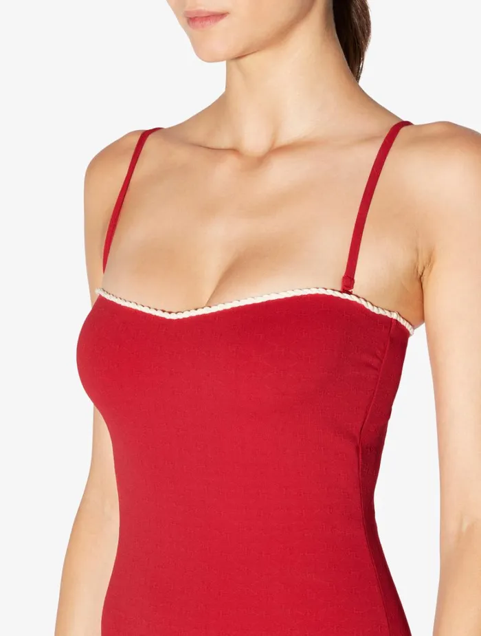 Women OnePiece Bathing Suits La Perla Monogram Underwired Swimsuit In Red