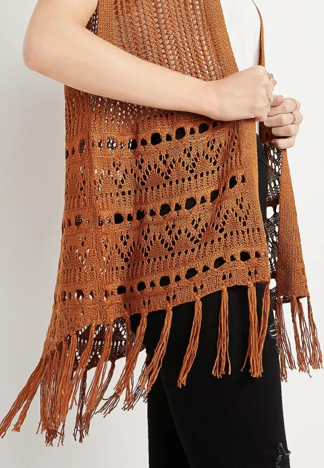 Women Open Stitch Fringe Cardigan Maurices Tops