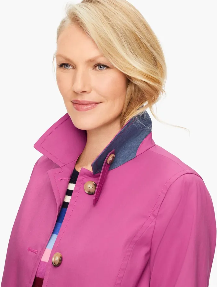 Women Outerwear Talbots Contrast Detail Mac Purple Orchid
