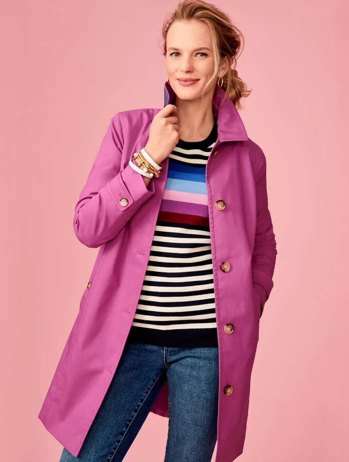 Women Outerwear Talbots Contrast Detail Mac Purple Orchid