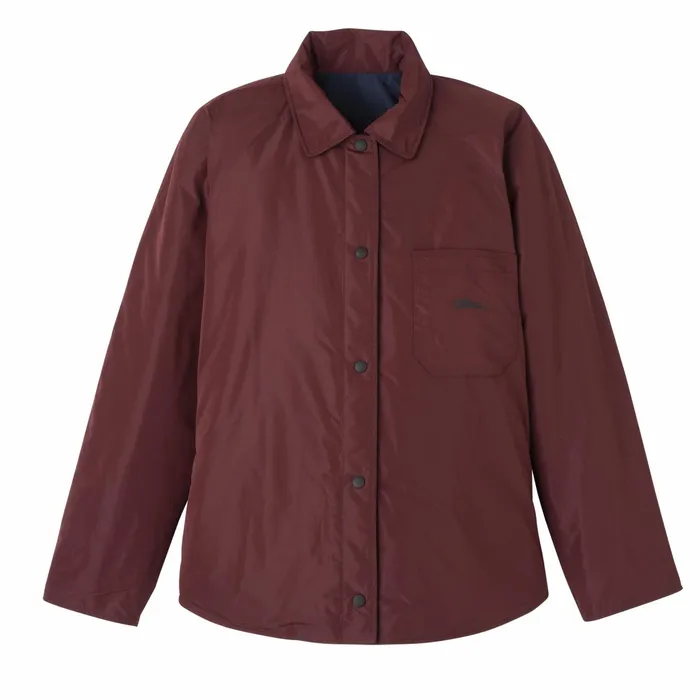 Women Padded Blouson NavyBurgundy Longchamp Coats and Jackets
