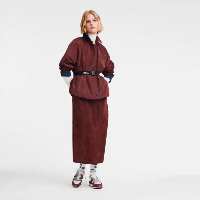 Women Padded Blouson NavyBurgundy Longchamp Coats and Jackets