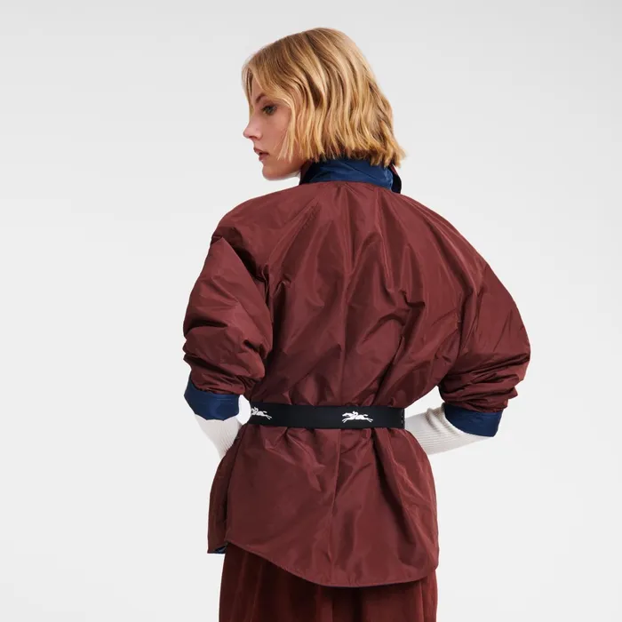Women Padded Blouson NavyBurgundy Longchamp Coats and Jackets