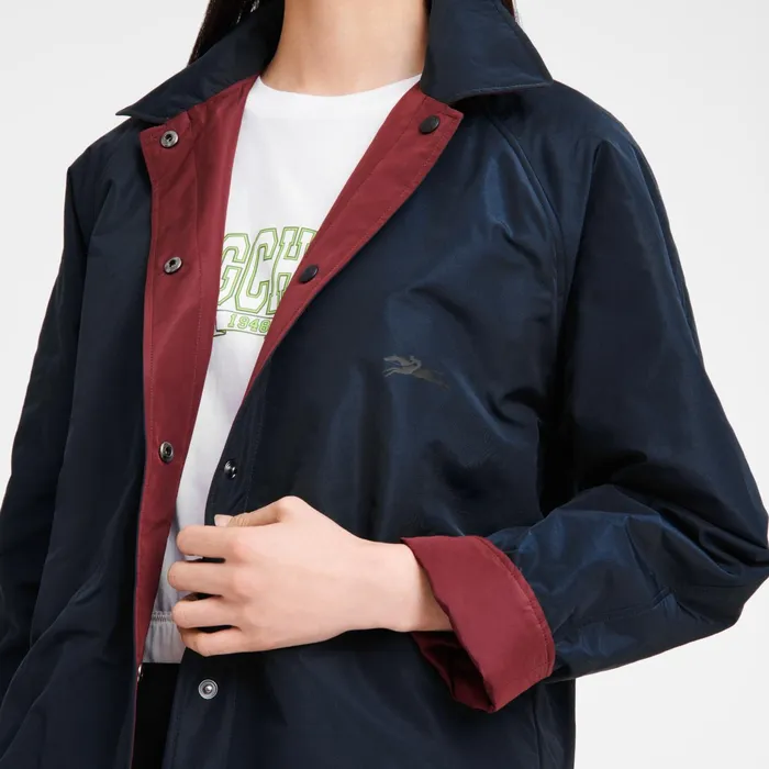 Women Padded Blouson NavyBurgundy Longchamp Coats and Jackets