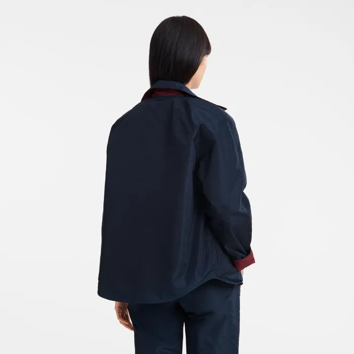 Women Padded Blouson NavyBurgundy Longchamp Coats and Jackets