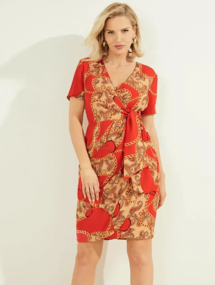 Women Paisley Chain Dress Paisley Chain Red Marciano Dresses