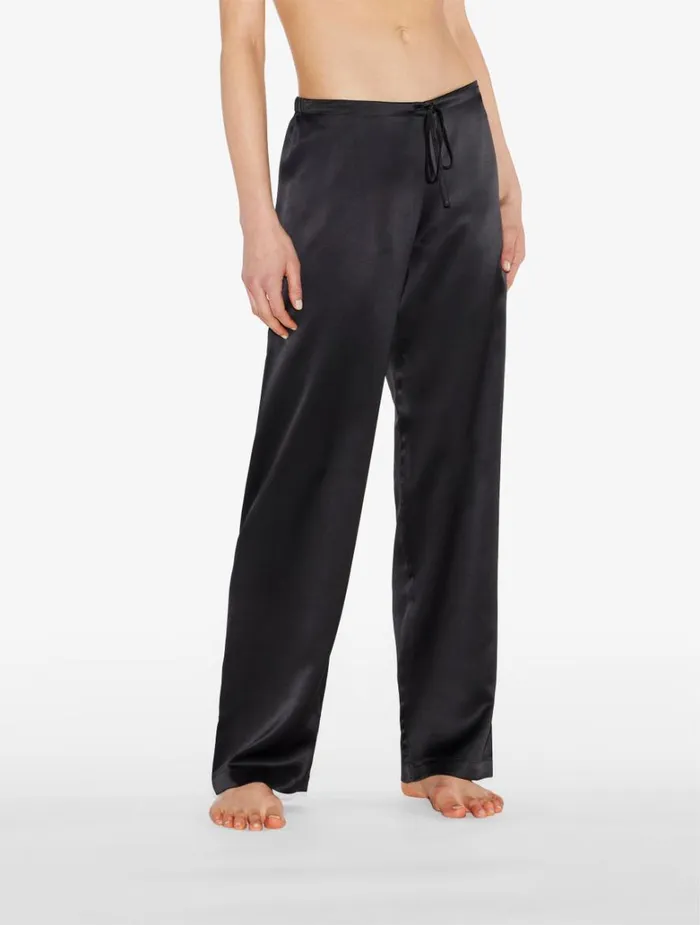 Women Pajamas La Perla Black Silk Pajama Set
