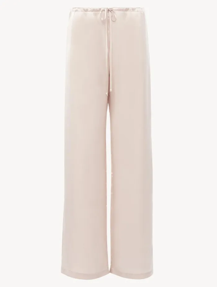 Women Pajamas La Perla Rose Beige Silk Trousers
