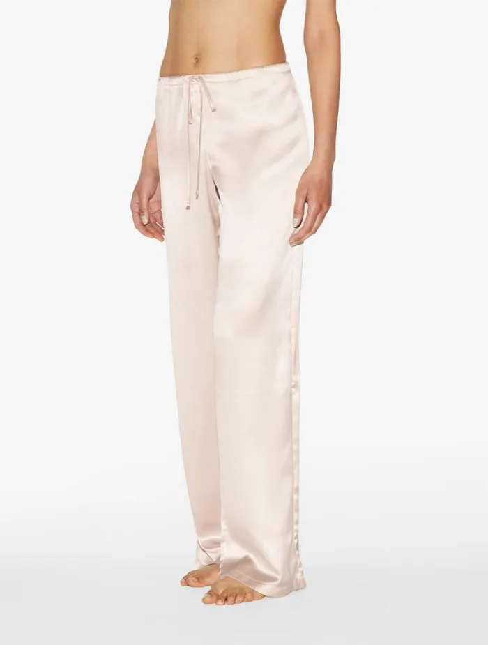 Women Pajamas La Perla Rose Beige Silk Trousers