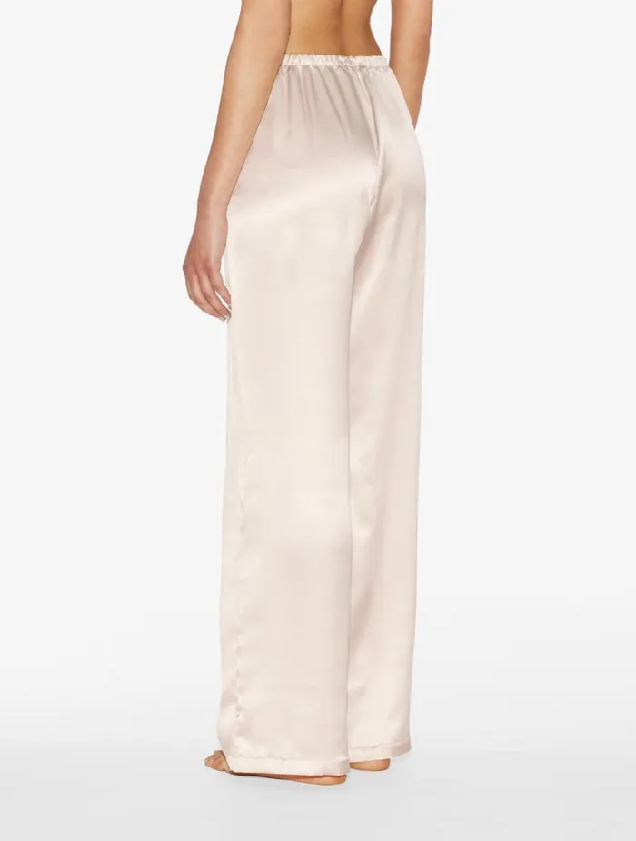 Women Pajamas La Perla Rose Beige Silk Trousers