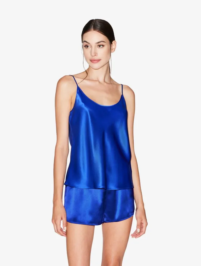Women Pajamas La Perla Silk Sleep Shorts In Electric Blue