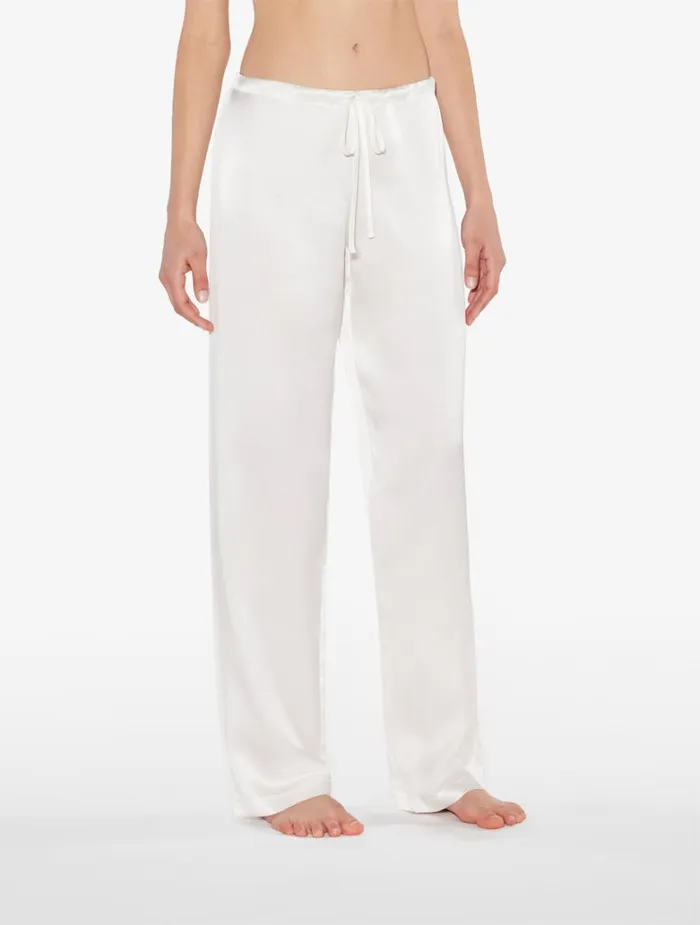 Women Pajamas La Perla White Silk Pajama Set