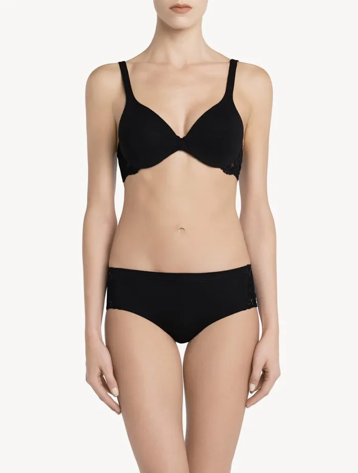 Women Panties La Perla Black Cotton Hipster Briefs