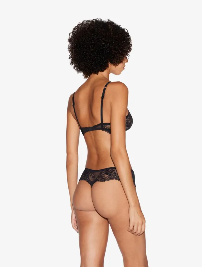 Women Panties La Perla Black Stretch Leavers Lace Thong