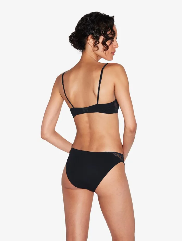 Women Panties La Perla Briefs In Onyx With Embroidered Tulle