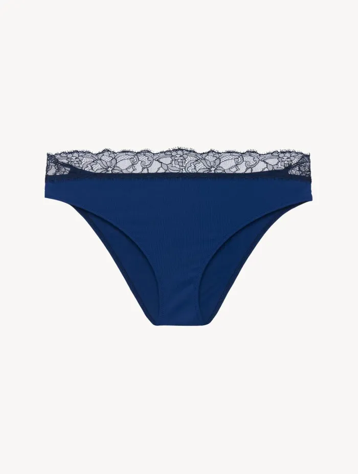 Women Panties La Perla Lace Medium Brief In Blue And Grey
