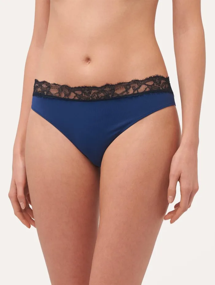 Women Panties La Perla Lace Medium Brief In Blue And Grey