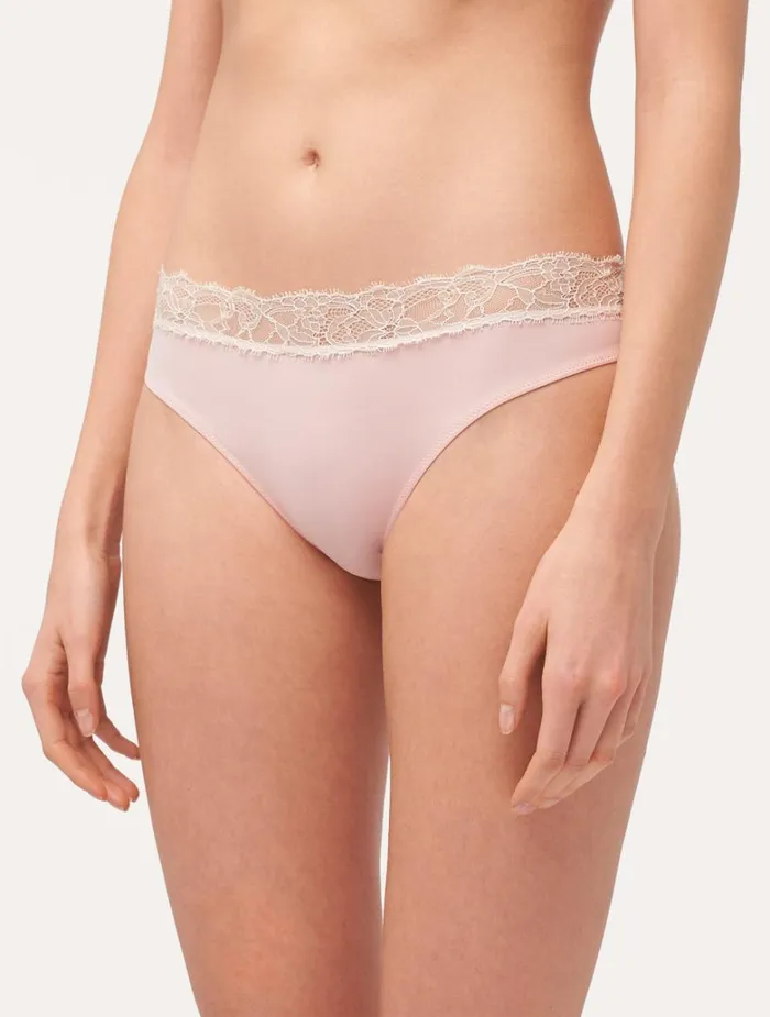 Women Panties La Perla Lace Medium Brief In Rose And Cream