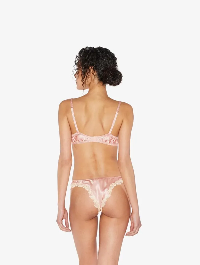 Women Panties La Perla Pink Silk Brazilian Briefs With Ivory Frastaglio