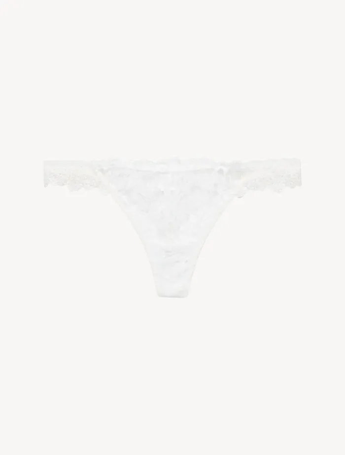 Women Panties La Perla Thong In Off White With Leavers Lace