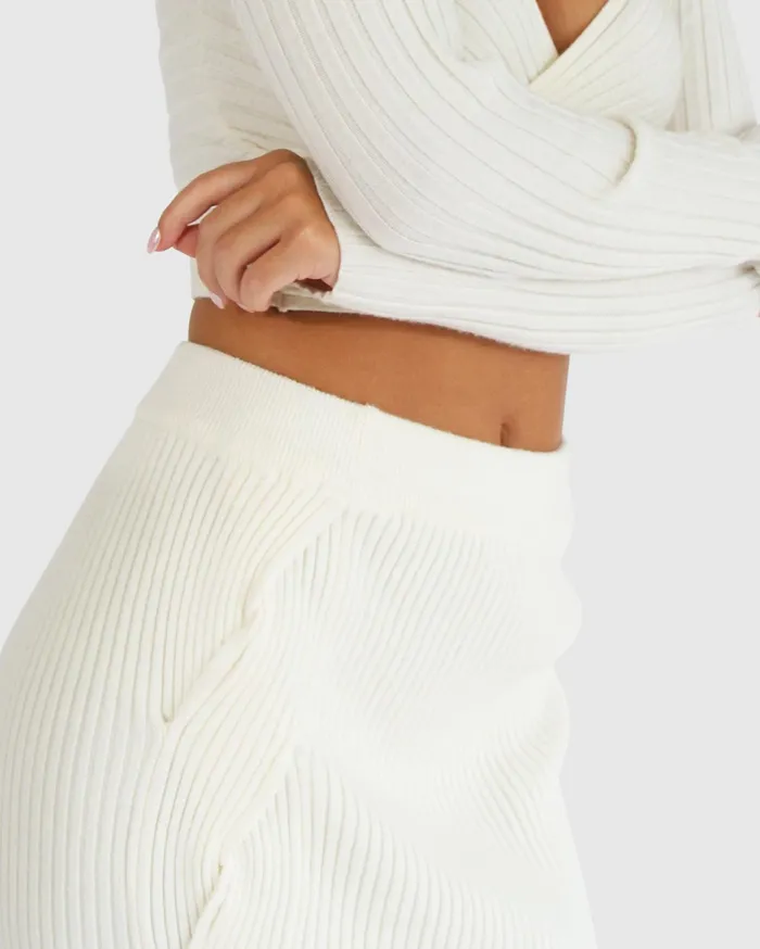 Women Pants and Skirts Belle and Bloom All My Life Knit Midi Skirt 8211 Cream
