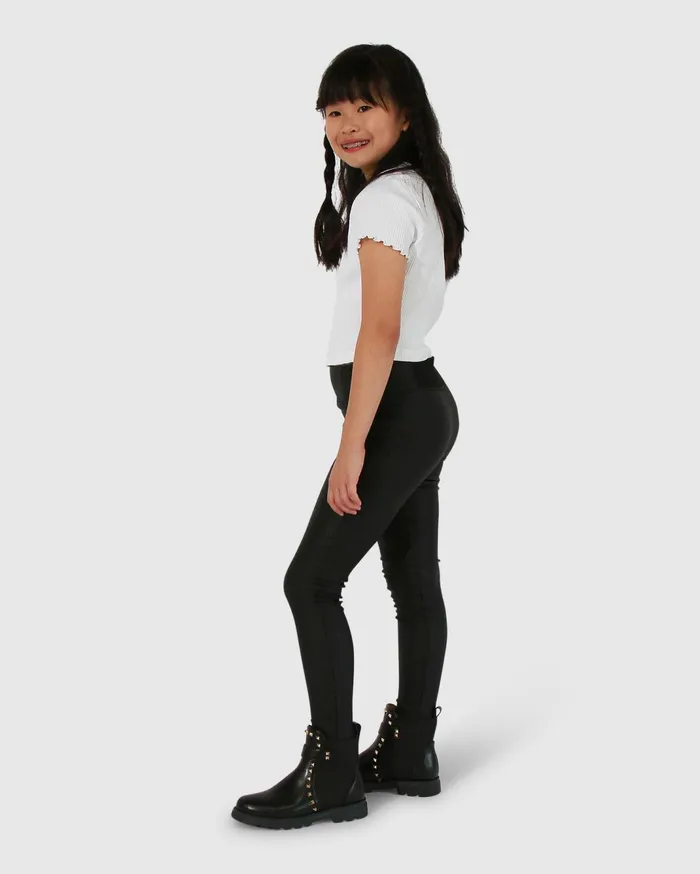Women Pants and Skirts Belle and Bloom City Slicker Mini Coated Legging 8211 Black