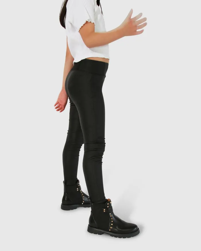 Women Pants and Skirts Belle and Bloom City Slicker Mini Coated Legging 8211 Black