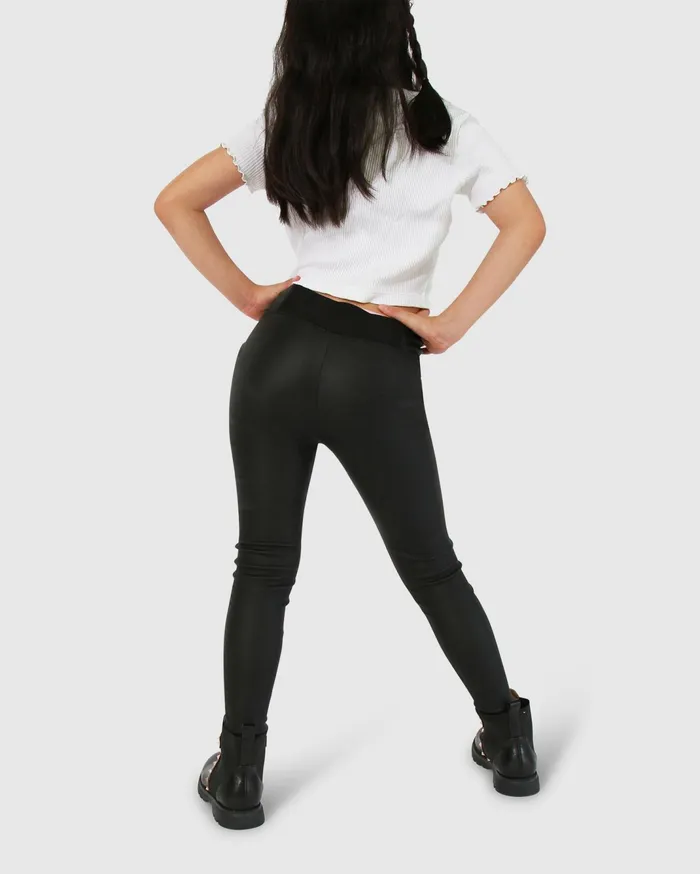 Women Pants and Skirts Belle and Bloom City Slicker Mini Coated Legging 8211 Black