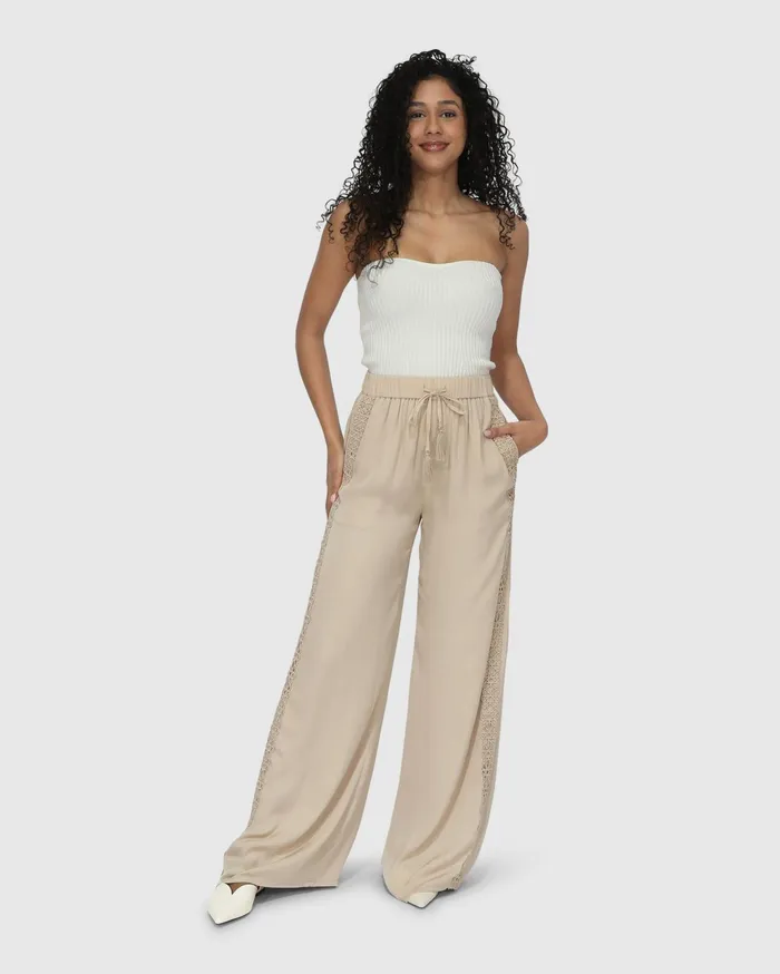 Women Pants and Skirts Belle and Bloom Everywhere All At Once Wide Leg Pant 8211 Latte Women Pants and Skirts Belle and Bloom Everywhere All At Once Wide Leg Pant 8211 Latte