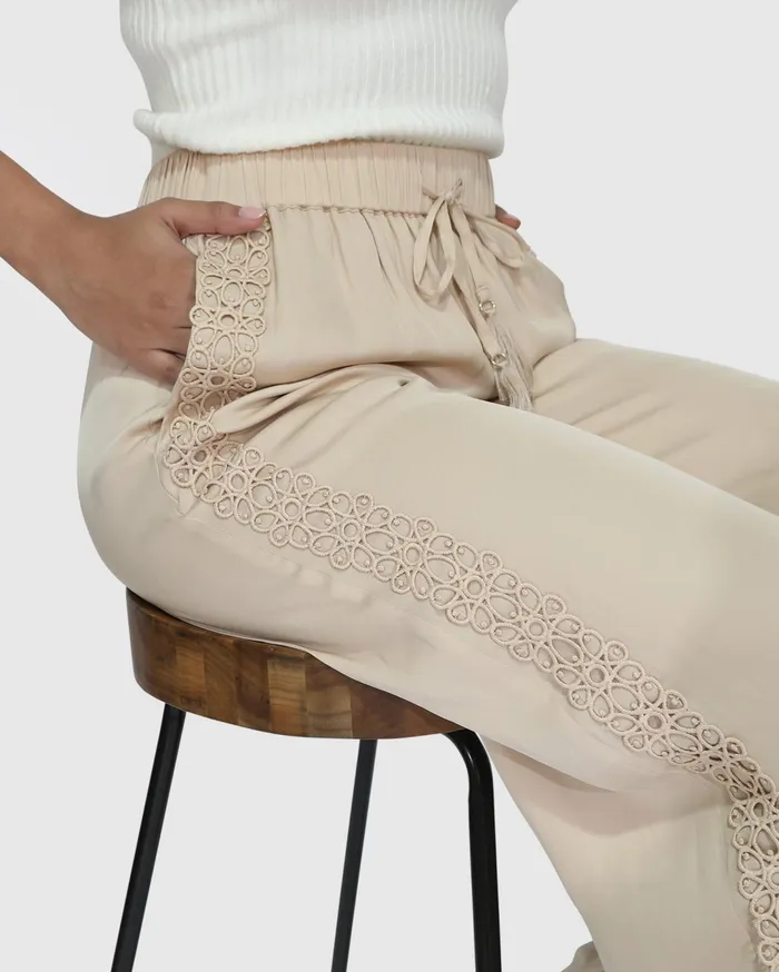 Women Pants and Skirts Belle and Bloom Everywhere All At Once Wide Leg Pant 8211 Latte