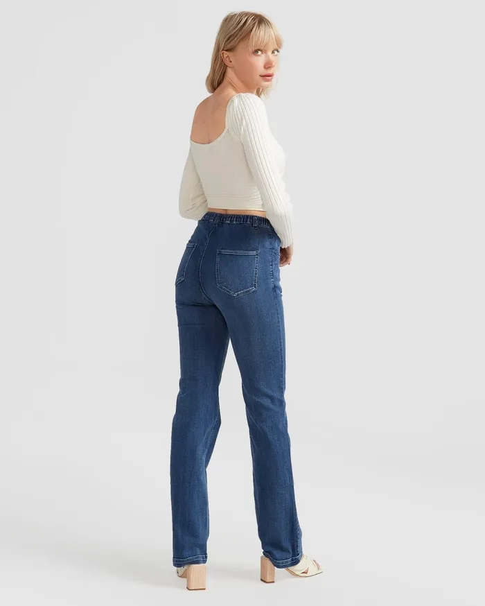 Women Pants and Skirts Belle and Bloom Impossible Highs Bootleg Jean 8211 Dark Wash
