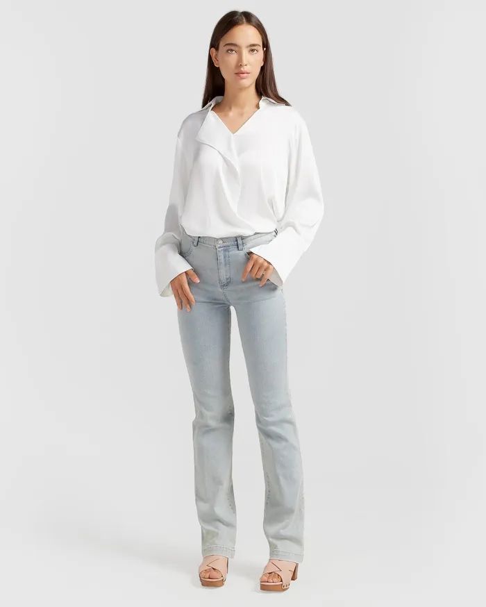 Women Pants and Skirts Belle and Bloom Impossible Highs Bootleg Jean 8211 Stonewash