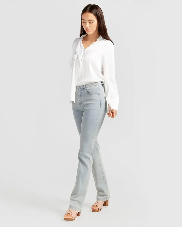 Women Pants and Skirts Belle and Bloom Impossible Highs Bootleg Jean 8211 Stonewash