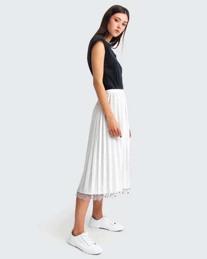 Women Pants and Skirts Belle and Bloom Mixed Feeling Reversible Skirt 8211 White