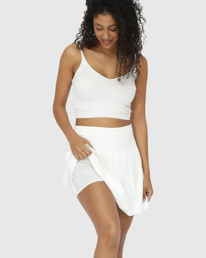 Women Pants and Skirts Belle and Bloom Palm Breeze Tennis Skort 8211 White