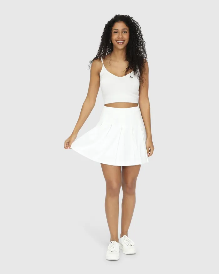 Women Pants and Skirts Belle and Bloom Palm Breeze Tennis Skort 8211 White