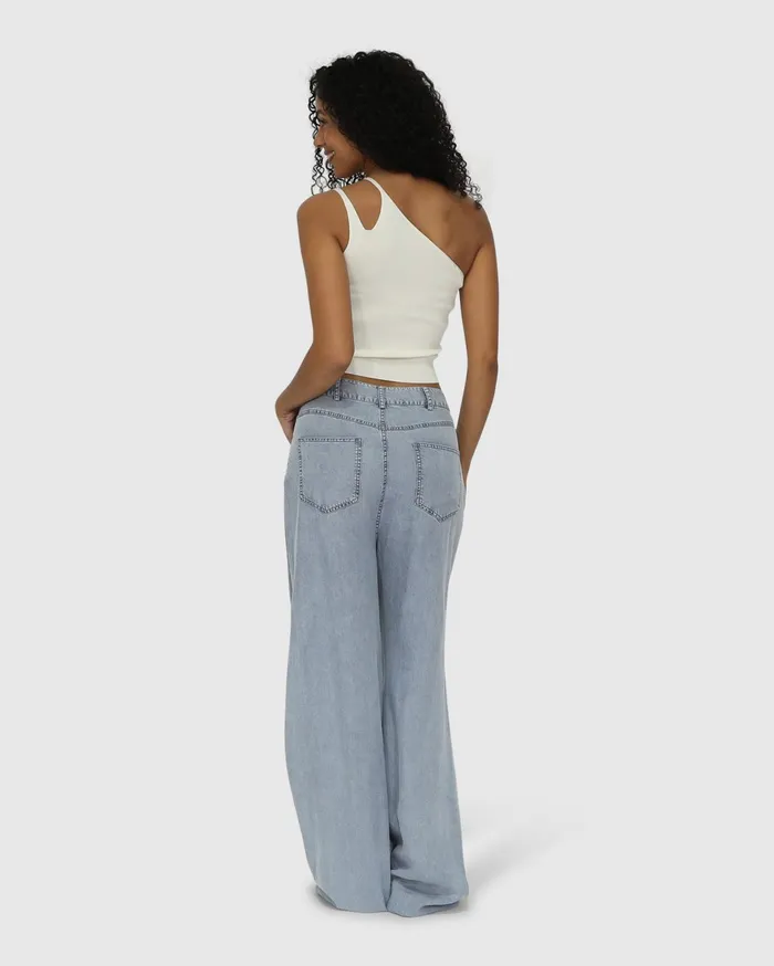 Women Pants and Skirts Belle and Bloom Set On You Wide Leg Pant 8211 Stonewash