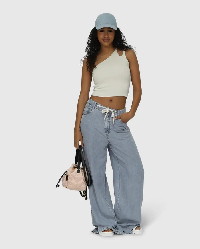 Women Pants and Skirts Belle and Bloom Set On You Wide Leg Pant 8211 Stonewash