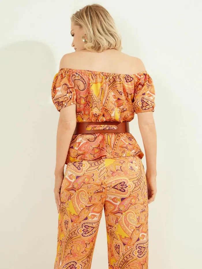 Women Penny Printed OfftheShoulder Top Cabo Paisley Marciano Tops And Sweaters Women Penny Printed OfftheShoulder Top Cabo Paisley Marciano Tops And Sweaters
