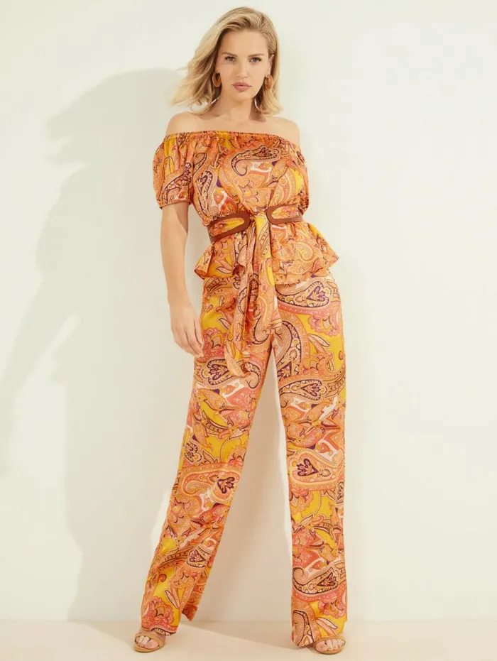Women Penny Printed OfftheShoulder Top Cabo Paisley Marciano Tops And Sweaters Women Penny Printed OfftheShoulder Top Cabo Paisley Marciano Tops And Sweaters