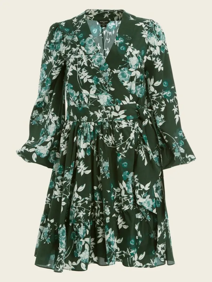 Women Petal Pose Wrap Dress Petal Pose Chenille Green Marciano Dresses Women Petal Pose Wrap Dress Petal Pose Chenille Green Marciano Dresses