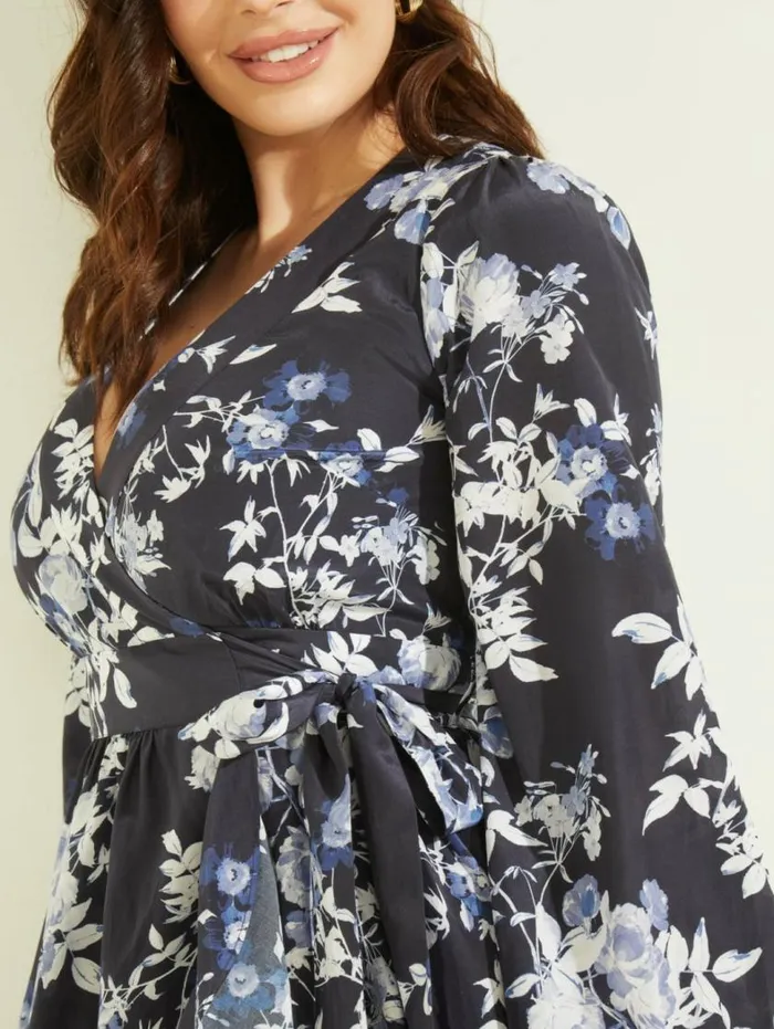 Women Petal Pose Wrap Dress Petal Pose Indigo Marciano Dresses Women Petal Pose Wrap Dress Petal Pose Indigo Marciano Dresses