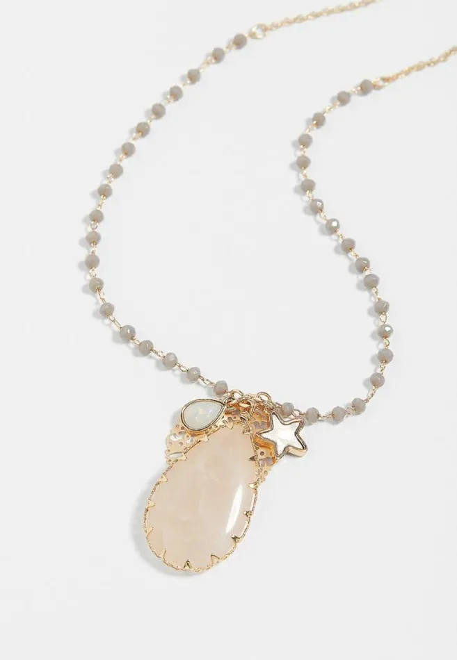 Women Pink Stone Star Cluster Necklace Maurices Jewelry