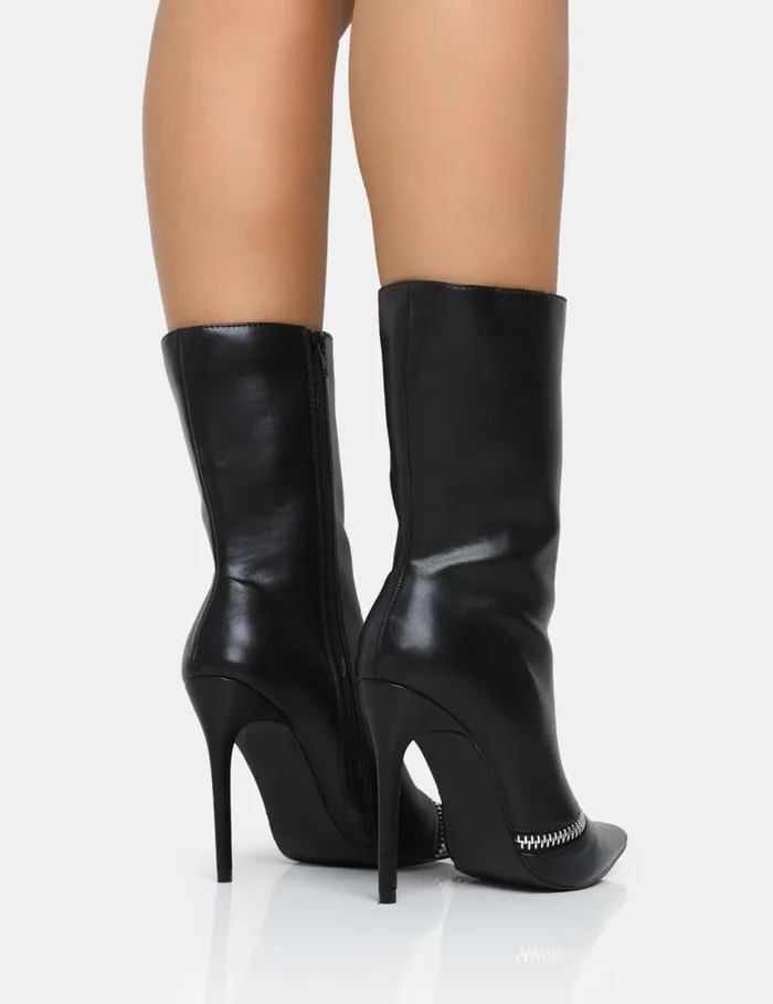 Women Pitstop Black Pu Zip Detail Pointed Toe Stiletto Heel Ankle Boots Black Public Desire Ankle Boots Women Pitstop Black Pu Zip Detail Pointed Toe Stiletto Heel Ankle Boots Black Public Desire Ankle Boots