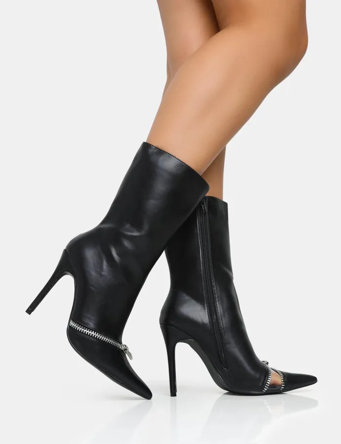 Women Pitstop Black Pu Zip Detail Pointed Toe Stiletto Heel Ankle Boots Black Public Desire Ankle Boots Women Pitstop Black Pu Zip Detail Pointed Toe Stiletto Heel Ankle Boots Black Public Desire Ankle Boots