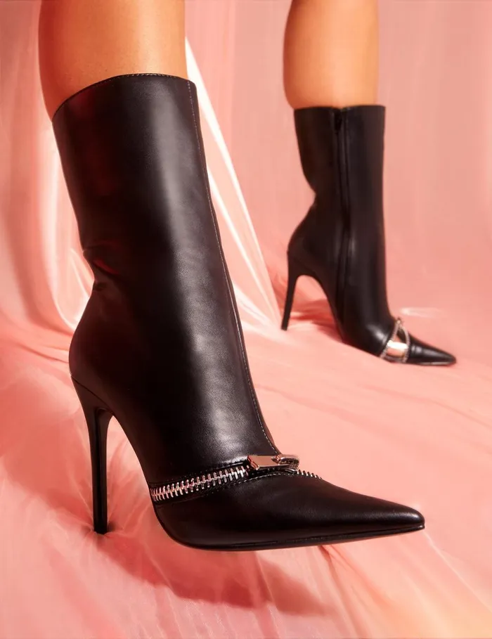 Women Pitstop Black Pu Zip Detail Pointed Toe Stiletto Heel Ankle Boots Black Public Desire Ankle Boots Women Pitstop Black Pu Zip Detail Pointed Toe Stiletto Heel Ankle Boots Black Public Desire Ankle Boots