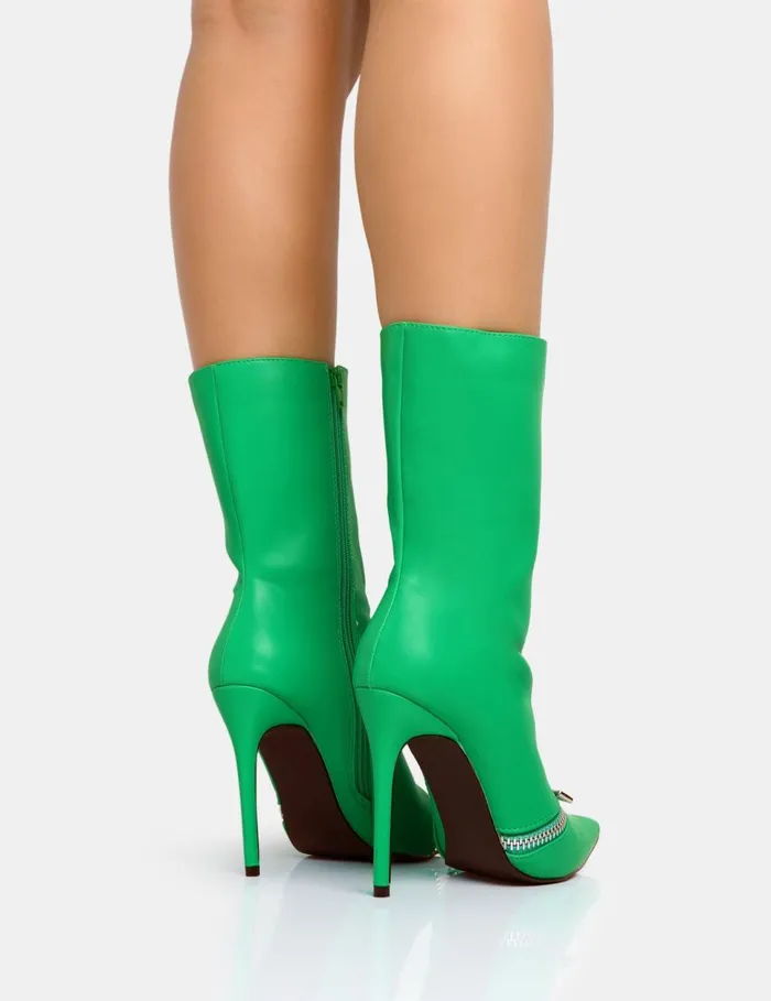 Women Pitstop Green Pu Zip Detail Pointed Toe Stiletto Heel Ankle Boots Black Public Desire Ankle Boots Women Pitstop Green Pu Zip Detail Pointed Toe Stiletto Heel Ankle Boots Black Public Desire Ankle Boots